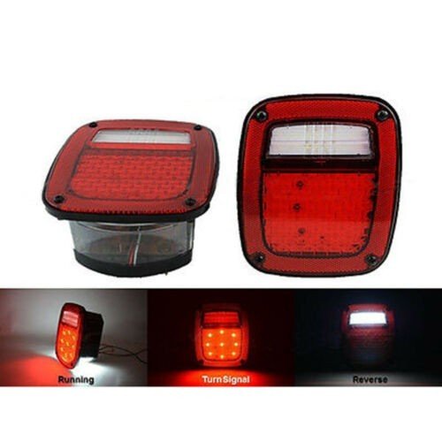 LED Tail Brake Turn Signal Reverse License Lamp Lens PR For 76-06 Jeep & Trailer