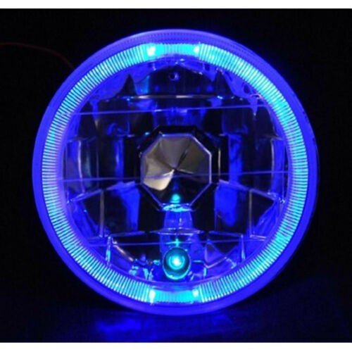 5-3/4 Blue LED Halo 6000K HID Light Bulbs Headlight Angel Eye Crystal Clear Pair