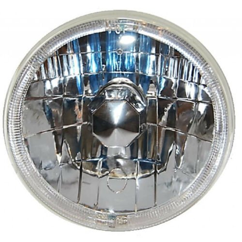 7" Halogen H4 12V Headlight Headlamp White LED Halo Angel Eyes Light Bulbs Pair