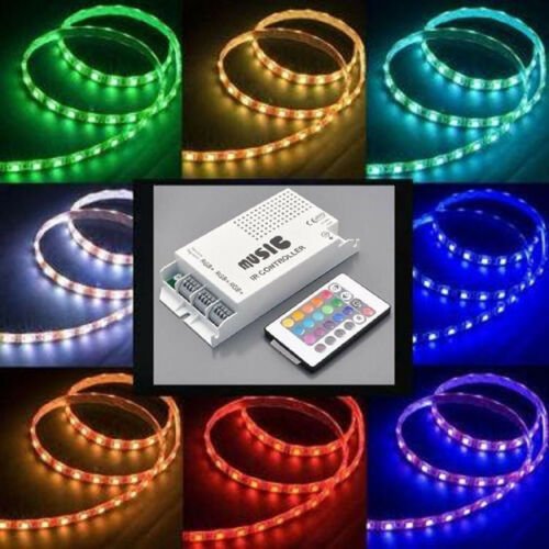 RGB LED Music Sound Beat RGB LED Color Changing Ir Remote Controller Box 110V Ac