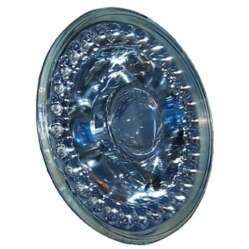 5-3/4 Halogen White LED Ring Halo Angel Eyes Projector Headlight Light Bulb Pair