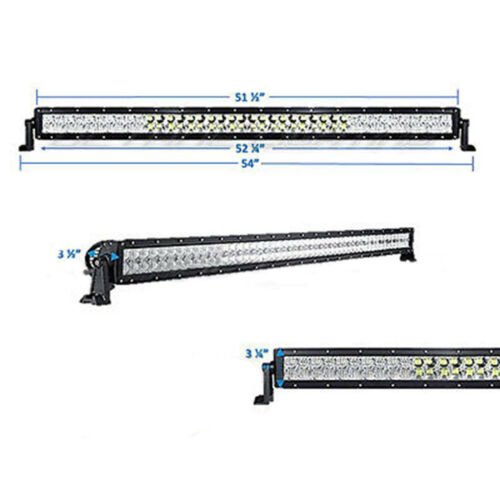 52" 300W White 4D Dual Row 100-LED Spot Flood Light Bar w/ Switch Off Road Truck