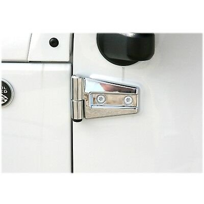 Chrome Hinge Protector Covers For 97-17 Jeep Wrangler JK Rubicon Sport 2 Door