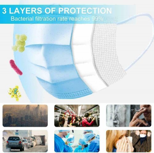 50pcs CE / FDA 3-Layers Face Mask Mouth Mask Filter Cover Shield Protection PPE