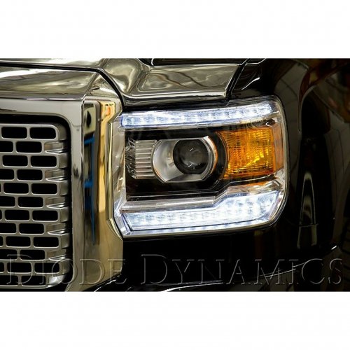 14-15 GMC Sierra RGBW LED Color Changing Headlight DRL Accent Bars Bluetooth Set