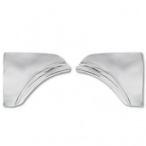 Fender Skirt Stainless Steel Scuff Trim Pads Pair Fits 59 1959 Chevy Impala Car