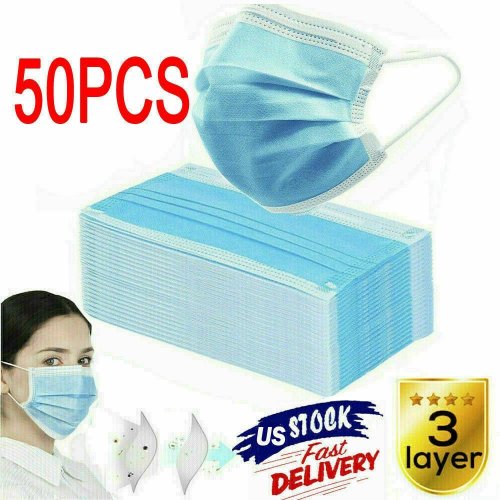 50pcs CE / FDA 3-Layers Face Mask Mouth Mask Filter Cover Shield Protection PPE