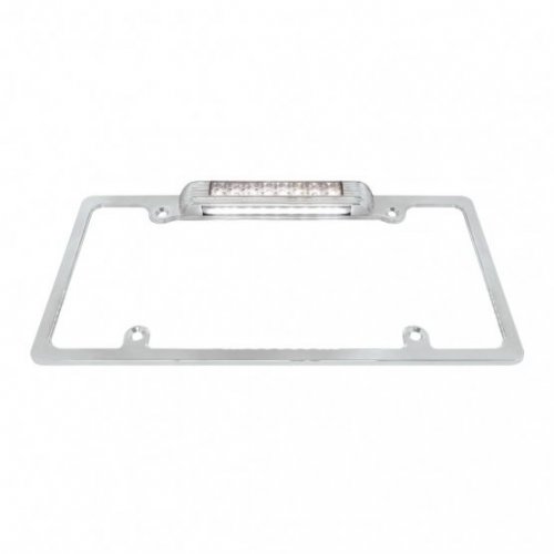 Chrome Deluxe LED License Plate Frame - White LED Back-Up Light | License Plate Frames