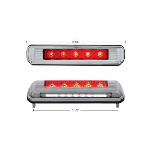 Chrome Flush Mount 5 Red LED License Plate Light - 3rd Brake Light | License Plate Accessories