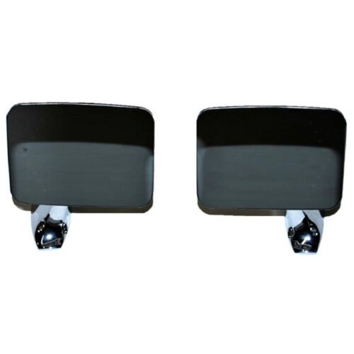 Truck Square Rectangle Chrome Outside Rearview LED Turn Signal Door Mirrors Pair