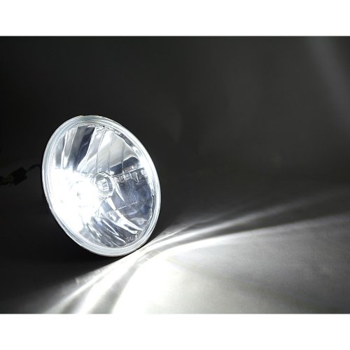 7" Crystal Glass/Metal Headlight SMD COB 360° LED Light Bulb Headlamp Pair