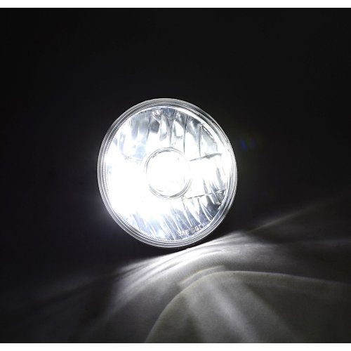 7" LED Crystal Clear Projector Headlight 6K 4000Lm H4 Light Bulb Headlamp Pair