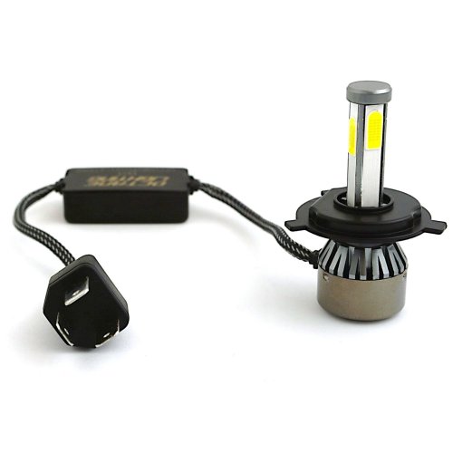 H4 HID SMD COB LED Low/Hi Beam Headlight Light Bulb 6000K 4000LM PAIR 4X6"