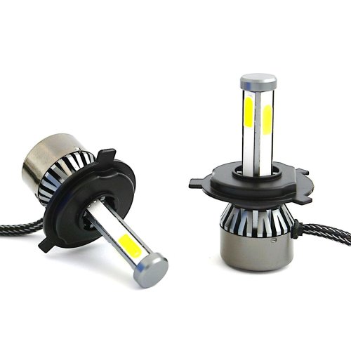 H4 HID SMD COB LED Low/Hi Beam Headlight Light Bulb 6000K 4000LM PAIR 5-3/4