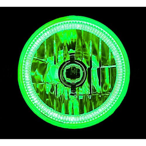 7" Motorcycle Green COB Halo H4 6K 6000K Light Bulb LED Headlight: Harley