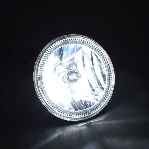 7" Motorcycle Purple COB Halo 6K 6000K Light Bulbs LED Headlight: Harley