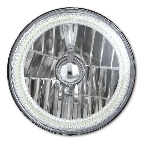 7" Motorcycle White COB Halo H4 6K 6000K Light Bulb LED Headlight: Harley