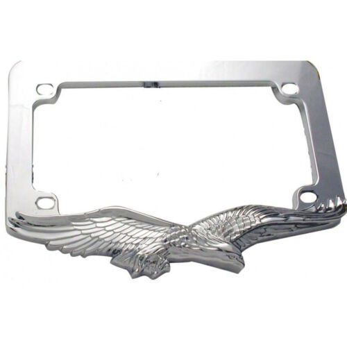 Chrome Eagle License Plate Tag Trim Frame Harley Motorcycle/Chopper/Bike/Scooter