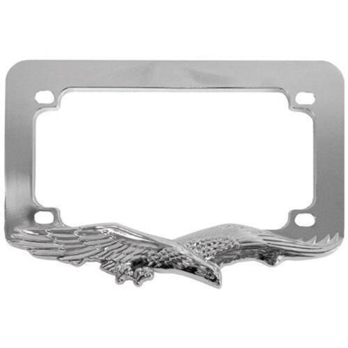 Chrome Eagle License Plate Tag Trim Frame Harley Motorcycle/Chopper/Bike/Scooter