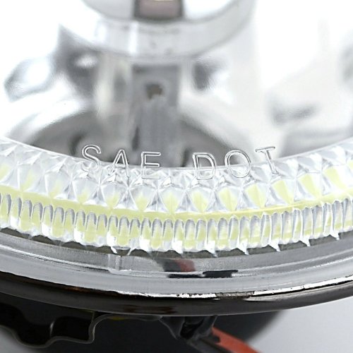 5-3/4" White LED COB SMD Halo Angel Eye Halogen Light Bulb Metal Headlights Pair