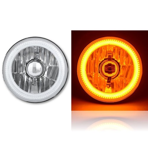 5-3/4 Motorcycle Amber COB SMD LED Halo Halogen H4 Light Bulb Headlight Headlamp