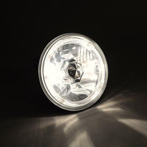 5-3/4" Green LED Halo Halogen Light Bulb Headlight Angel Eye Crystal Clear Set