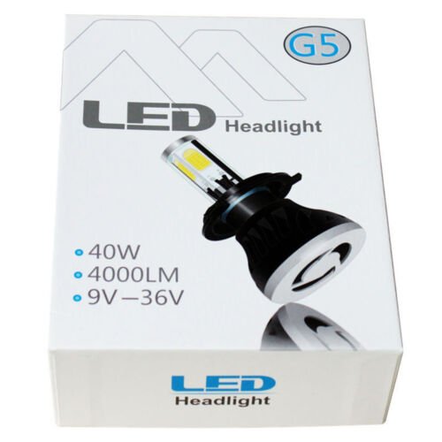 9004 HID SMD COB LED Low/Hi Beam Headlight Light Bulb 6000K 4000LM 40W PAIR