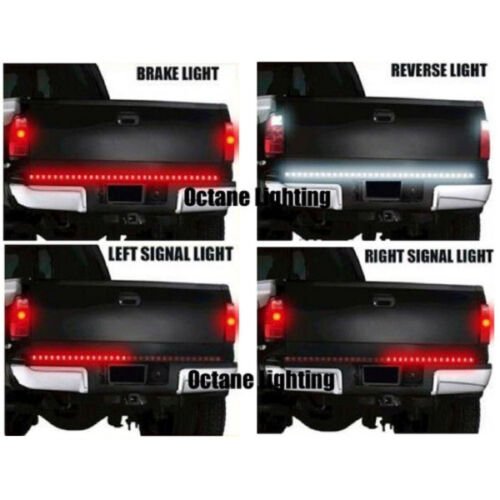 60" Red & White LED Truck Tailgate Tail Light Back-Up Light Bar Strip W/ Reverse