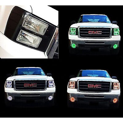 2014-2016 GMC Sierra Truck Multi-Color Changing LED RGB Headlight Halo Ring Set