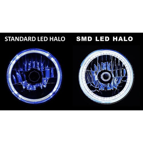 7" SMD White LED Halo Headlights 6K 6000K HID Light Kit Fits 76-15 Jeep Wrangler