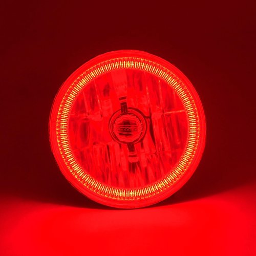 7" COB Red LED Halo Headlights 6K 6000K HID Light Kit Fits 76-16 Jeep Wrangler