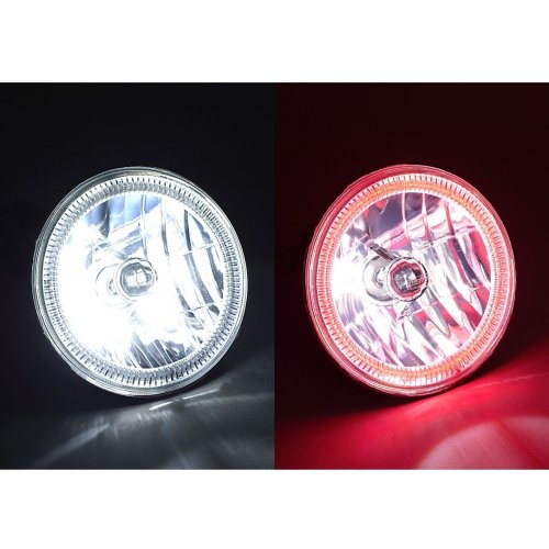 7" COB Red LED Halo Headlights 6K 6000K HID Light Kit Fits 76-16 Jeep Wrangler