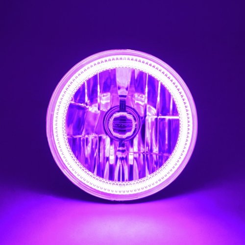 7" COB Purple LED Halo Headlights 6000K HID Light Kit Fits 76-16 Jeep Wrangler