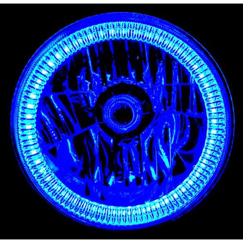 7" SMD Blue LED Halo Headlights 6K 6000K HID Light Kit Fits 76-15 Jeep Wrangler