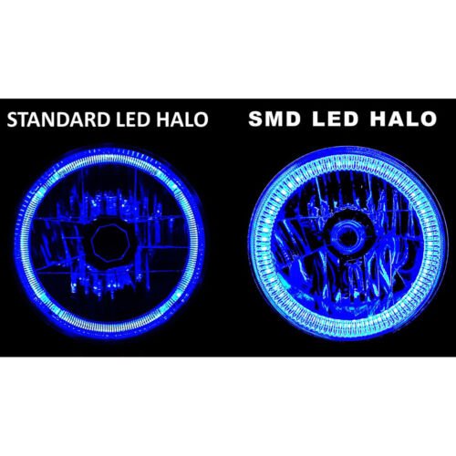 7" SMD Blue LED Halo Headlights 6K 6000K HID Light Kit Fits 76-15 Jeep Wrangler