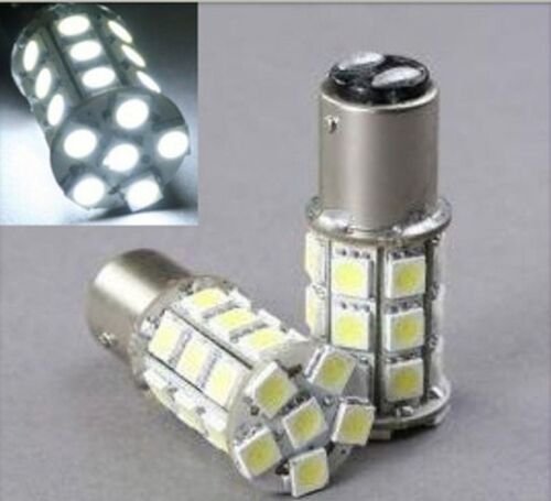 White LED #1157 12 Volt Tail Light Brake Stop Turn Signal Lamp Bulbs 27 SMD