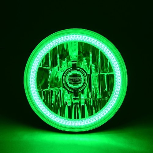 7" COB Green LED Halo Headlights 6K Halogen Light Kit Fits 76-16 Jeep Wrangler