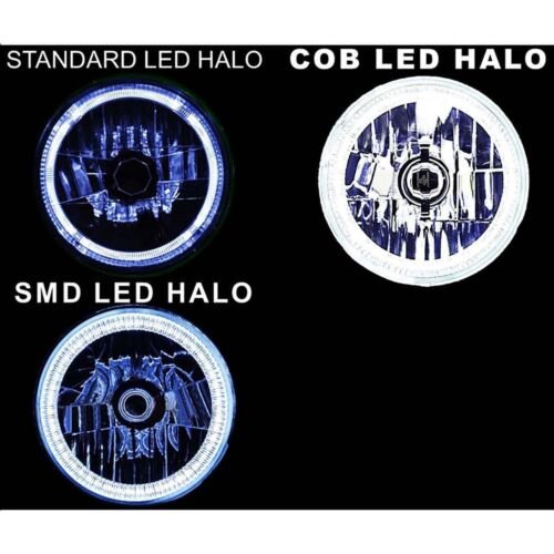 7" RGB COB Multi-Color Halo Angel Eye 6K HID Headlights Pair Fits Jeep Wrangler