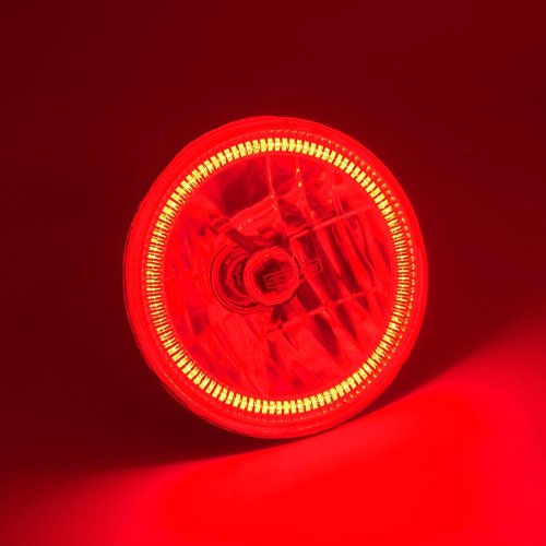 7" COB Red LED Halo Headlights 6K 6000K LED Light Kit Fits 76-16 Jeep Wrangler