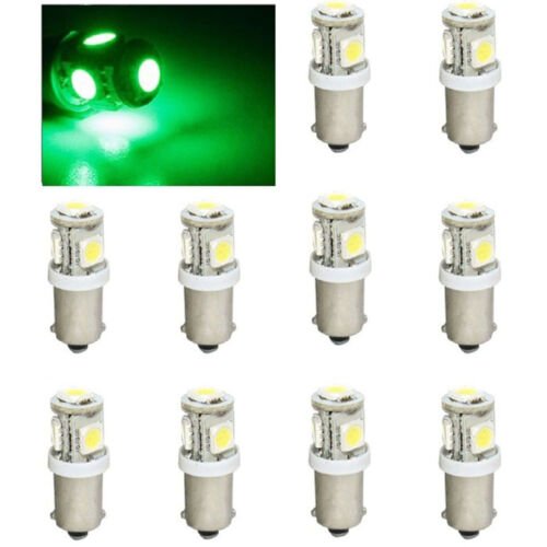 (10) Green 5-LED Map Dash Panel Cluster Gauge Clock Glove Box Light Bulbs #293