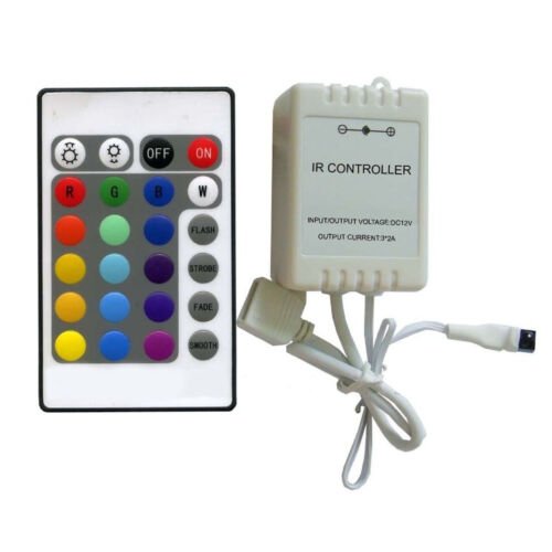 24 Key Ir Remote Controller Control For 5050 SMD RGB LED Strip & Us Power Supply