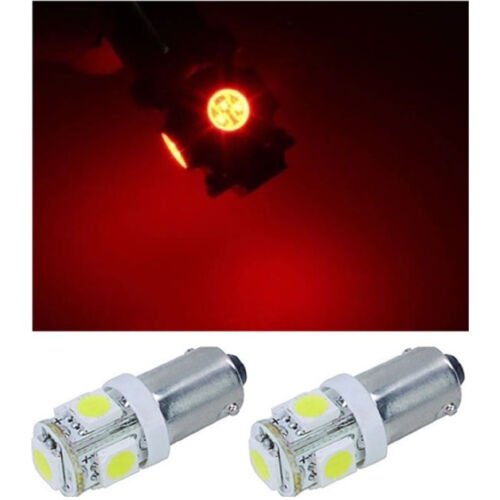 (2) Red 5-LED Map Dash Panel Cluster Gauge Clock Glove Box Light Bulbs #293 Pair