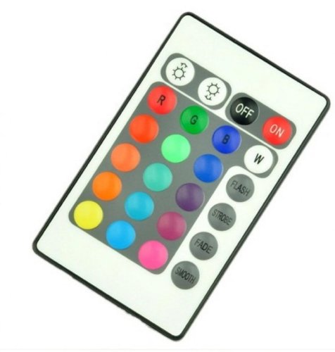 24 Key 16 Color IR Remote Control Controller SMD RGB LED Strip 12V 4-Head Flat