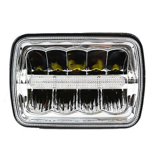 7X6" Chrome LED HID Light Bulbs Clear Sealed Beam Headlamp Headlight