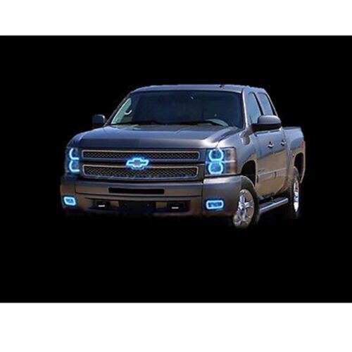 07-13 Chevy Silverado Multi-Color Changing Shift LED RGB Fog Light Halo Ring Set