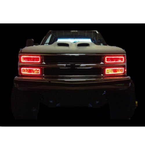 89-99 Chevy GMC Truck Color Changing LED RGB Lower Headlight Halo Rings Pair