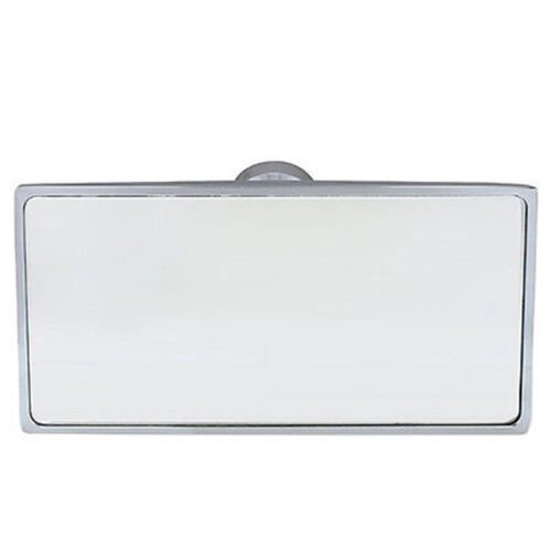 Interior Rectangle Square Chrome Rear View Glass Windshield Mirror Glue On Mount