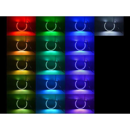 Multi-Color Changing LED RGB Headlamo Halo Ring Set For 2008-14 Dodge Challenger