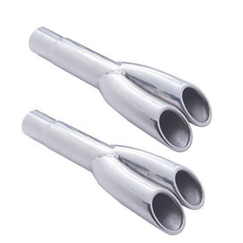 67 68 69 Ford Mustang GT Stainless Steel Universal Dual Exhaust Tips Pair