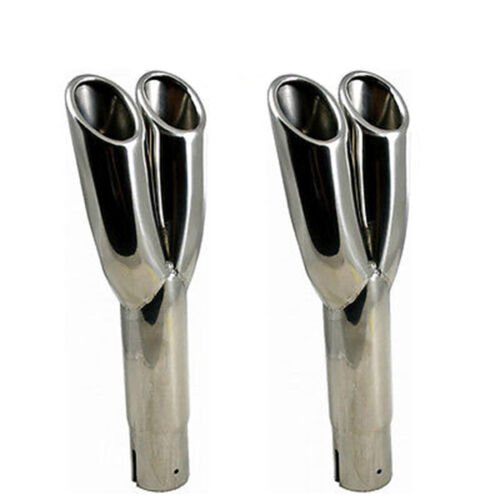 67 68 69 Ford Mustang GT Stainless Steel Universal Dual Exhaust Tips Pair